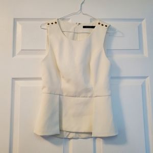 Portmans White Blouse with Peplum